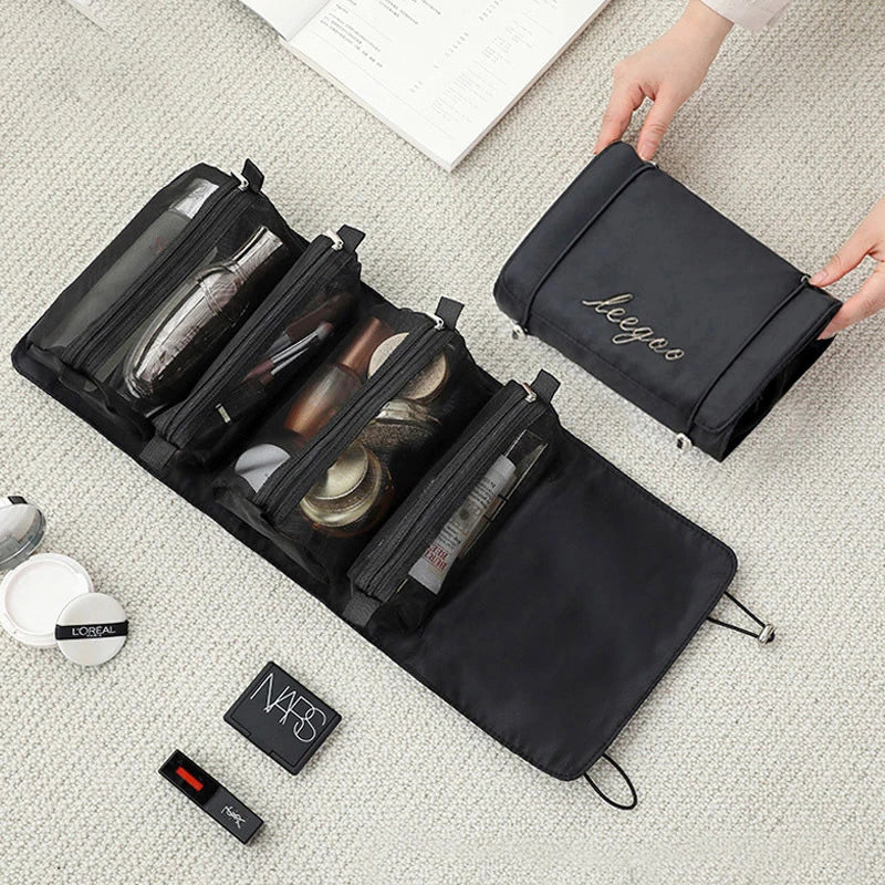 4-in-1 Separable Cosmetic Bag Set - Mesh Travel Makeup Organizer