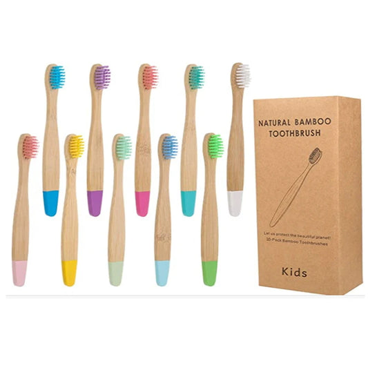 New Organic Children's Bamboo Toothbrush ten Colors Soft Fibre Bristles Biodegradable Handle