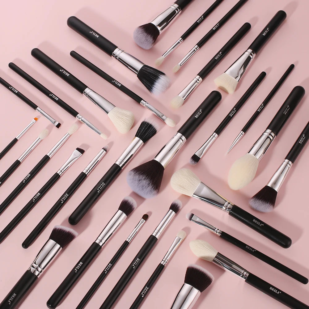 BEILI Professional Makeup Brush Set - 30 Piece Natural Hair Collection