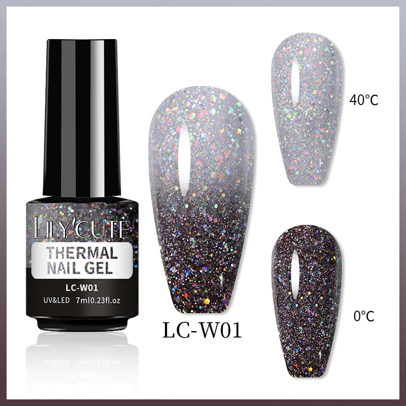 LILYCUTE Thermal Gel Nail Polish 7ml - Temperature Color Changing UV LED