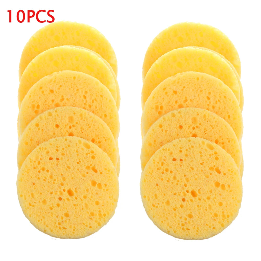 5/10pcs 6/7/8/9cm Face Round Makeup Remover Tool Natural Wood Pulp Sponge Cellulose