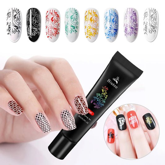 Biutee 8-Color Nail Art Stamping Gel Polish Set - Professional UV Gel