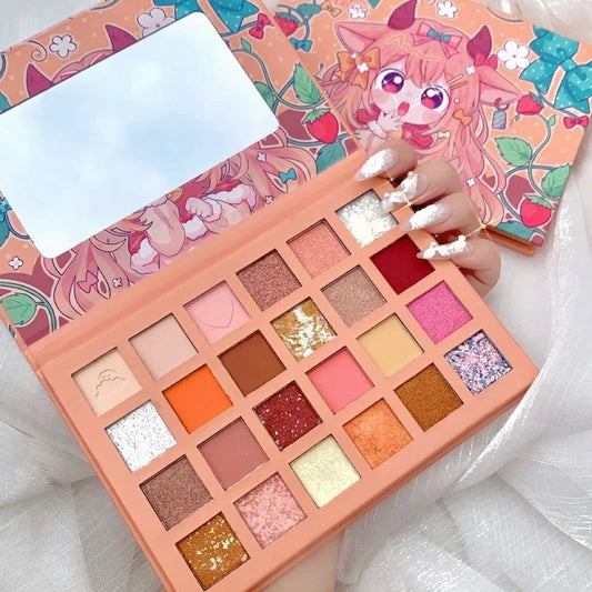24-Color Strawberry Girl Eyeshadow Palette - Waterproof Glitter & Matte Finish