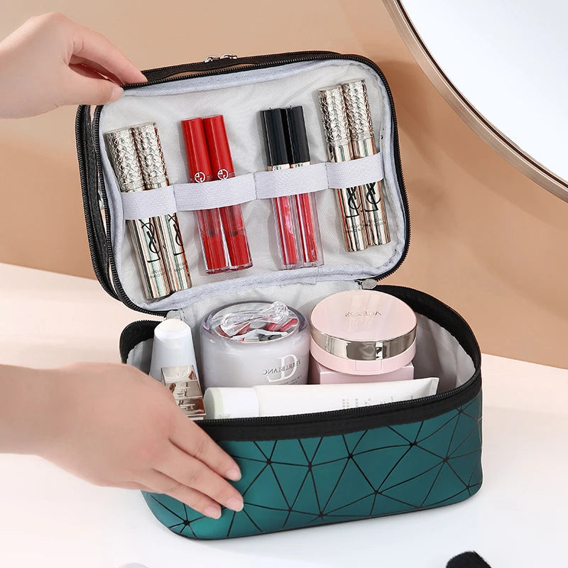 Double Transparent Cosmetic Bag - Big Capacity Travel Makeup Organizer