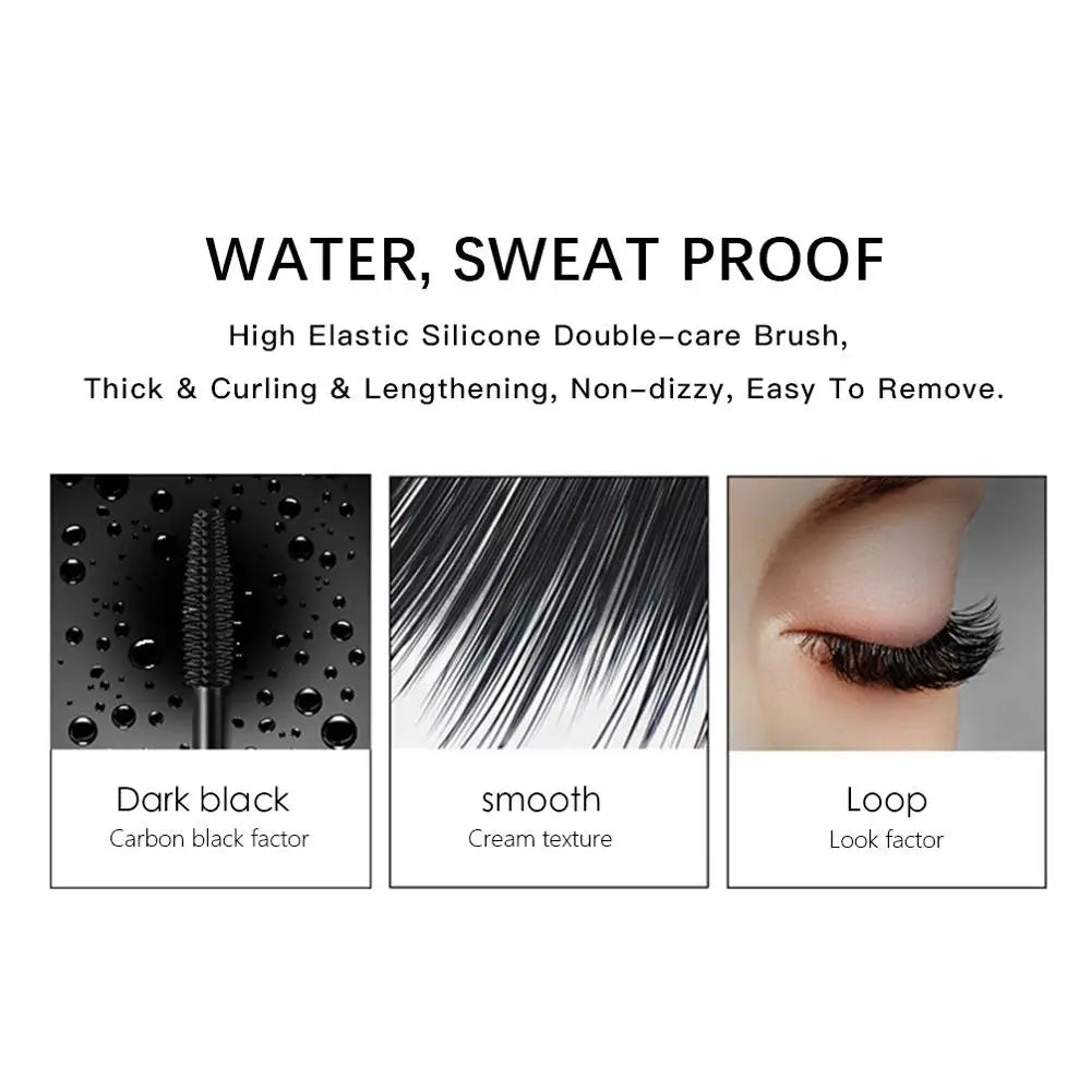 QiBest 4D Silk Fiber Mascara - Waterproof Lengthening & Volumizing