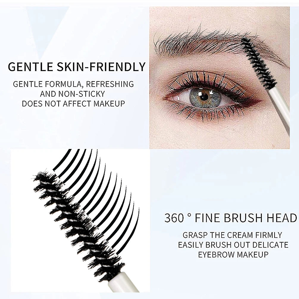 Transparent Eyebrow Wax Gel - Waterproof Long-Lasting with 3D Brush