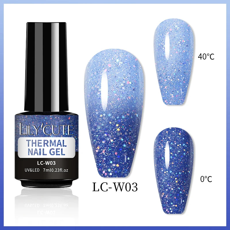 LILYCUTE Thermal Gel Nail Polish 7ml - Temperature Color Changing UV LED