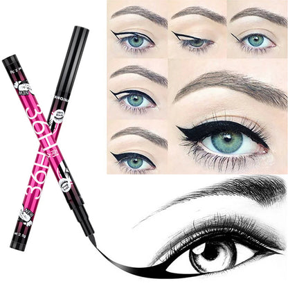 Curated Radiance 36H Long-Lasting Waterproof Black Liquid Eyeliner - Smudge-Proof Matte Finish Eye Liner Pen