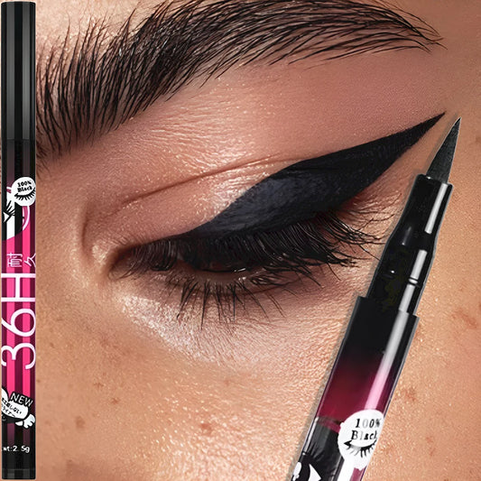 Curated Radiance 36H Long-Lasting Waterproof Black Liquid Eyeliner - Smudge-Proof Matte Finish Eye Liner Pen
