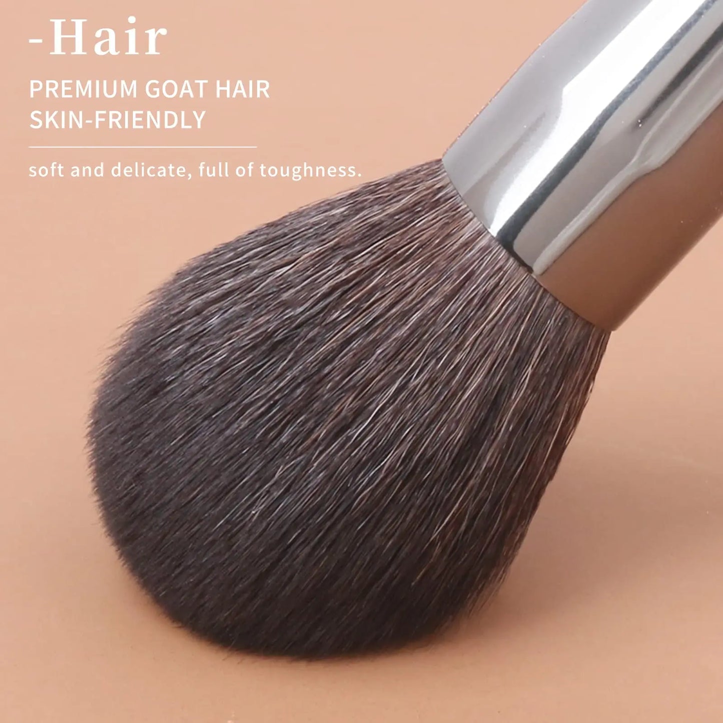 Professional 14-Piece Natural Goat Hair Makeup Brush Set with Premium Wooden Handles & Travel Case