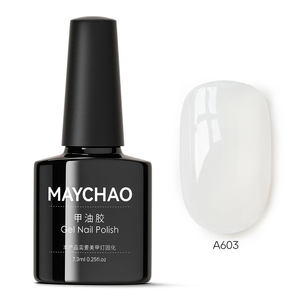 MAYCHAO Transparent Jelly Gel Nail Polish - 7.3ml Semi-Permanent Nude Collection