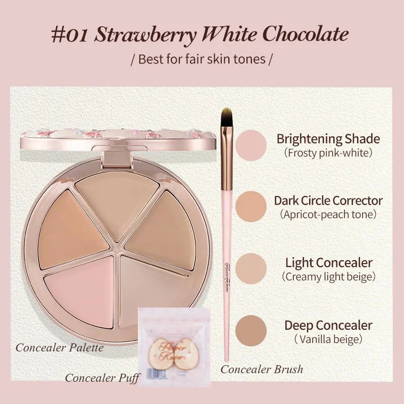 FLOWER KNOWS Sweetie Bear 4-Color Concealer Palette - Full Coverage