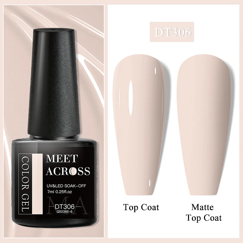 MEET ACROSS Wine Red Gel Nail Polish - 7ml Long-Lasting French Manicure