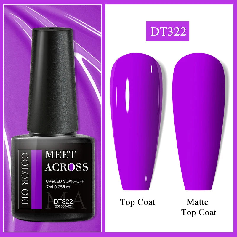 MEET ACROSS Wine Red Gel Nail Polish - 7ml Long-Lasting French Manicure