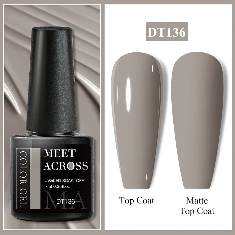 MEET ACROSS Wine Red Gel Nail Polish - 7ml Long-Lasting French Manicure