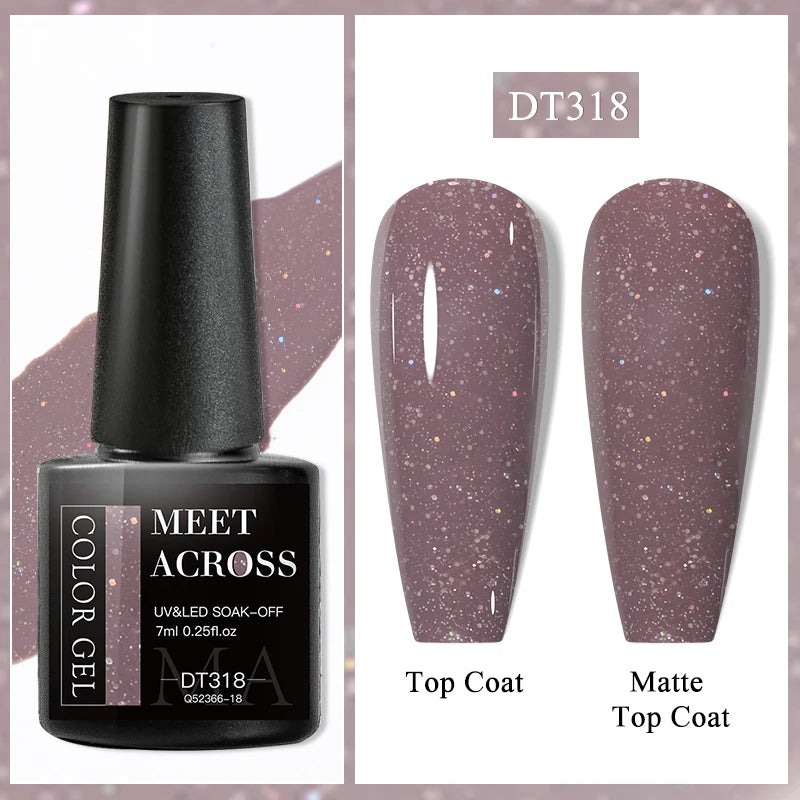MEET ACROSS Wine Red Gel Nail Polish - 7ml Long-Lasting French Manicure