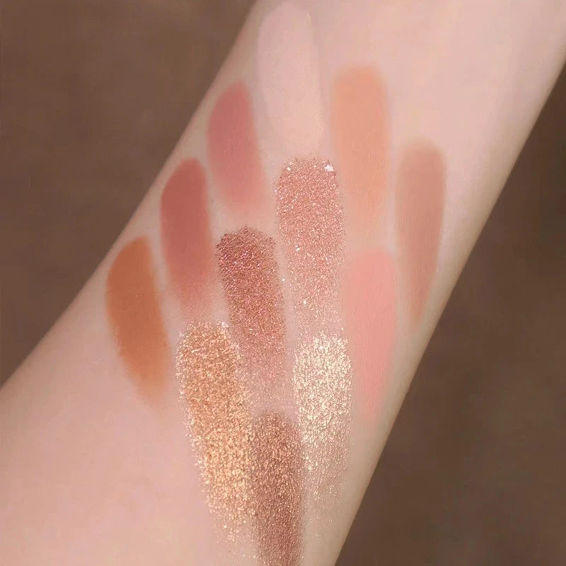 MYHO 16-Color Eyeshadow Palette - Matte & Shimmer Nude Brown Shades with Waterproof Formula