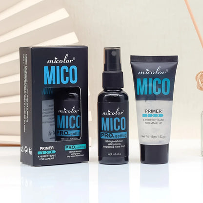 Professional Makeup Primer & Setting Spray Set - Invisible Pore Formula for Long-Lasting Flawless Finish