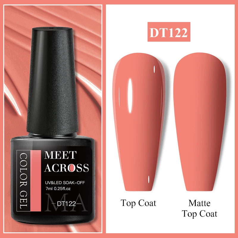 MEET ACROSS Wine Red Gel Nail Polish - 7ml Long-Lasting French Manicure