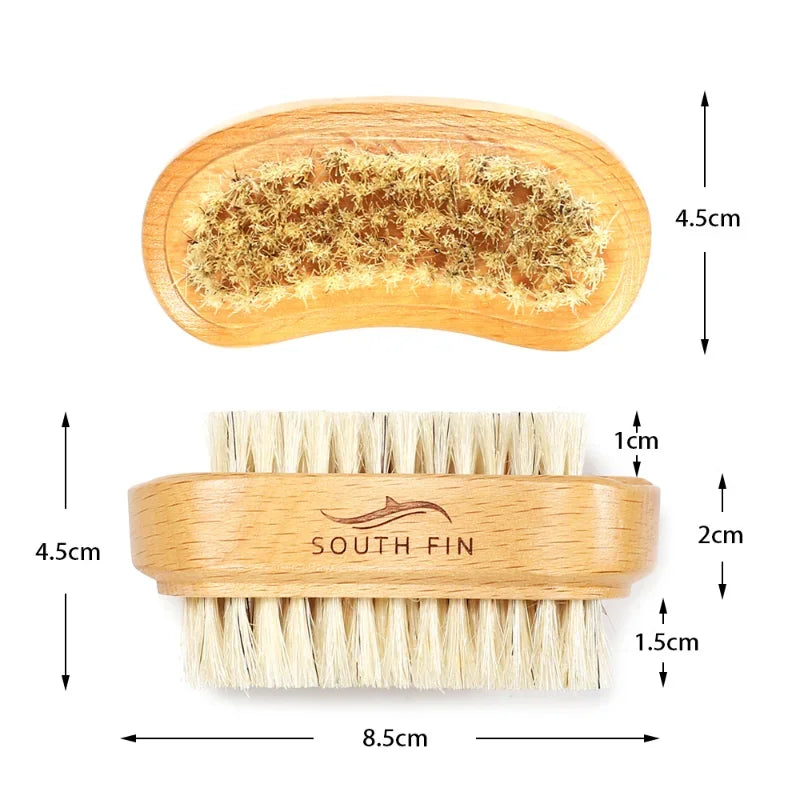 Double-Sided Nail Cleaning Brush - Natural Bristle Manicure Tool