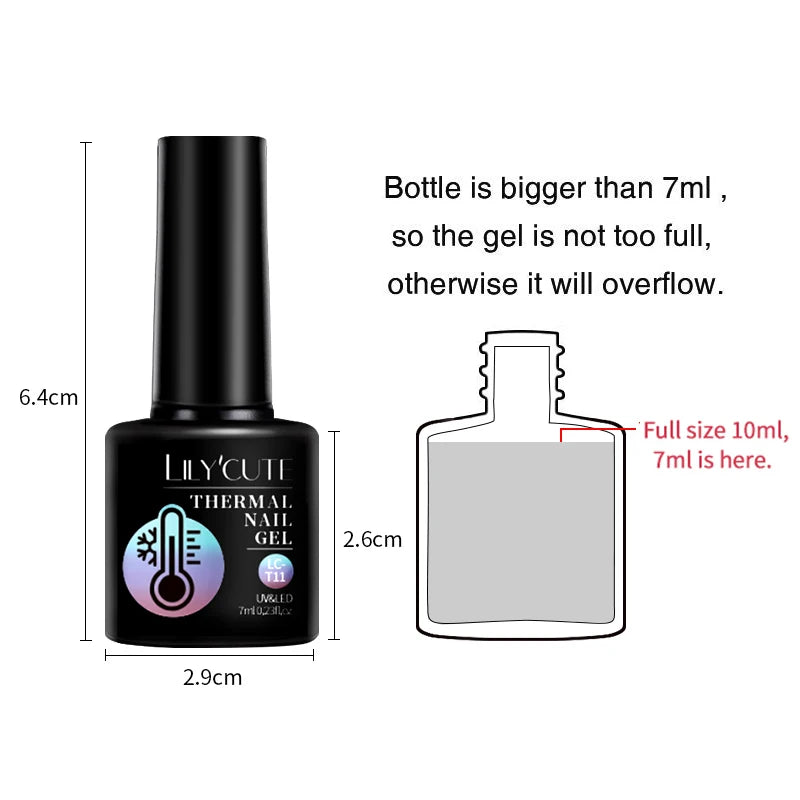 LILYCUTE Thermal Gel Nail Polish 7ml - Temperature Color Changing UV LED