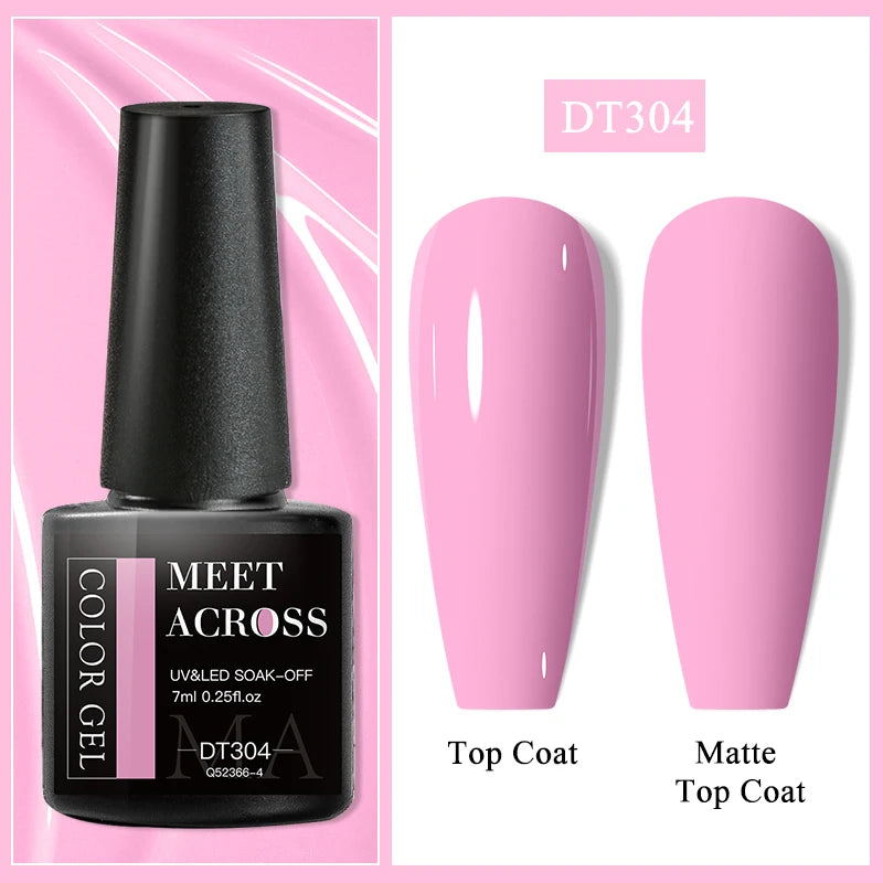 MEET ACROSS Wine Red Gel Nail Polish - 7ml Long-Lasting French Manicure
