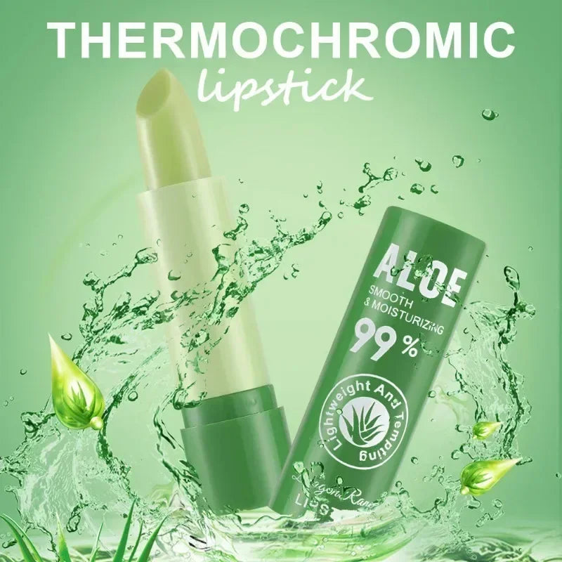 Aloe Vera Color-Changing Lip Balm - pH Reactive Moisturizing Lipstick for Natural Personalized Shade