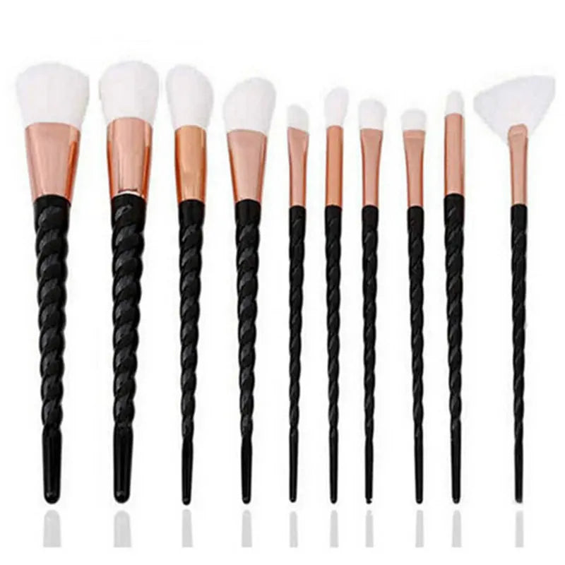Professional Unicorn Makeup Brush Set - 10 Piece Collection