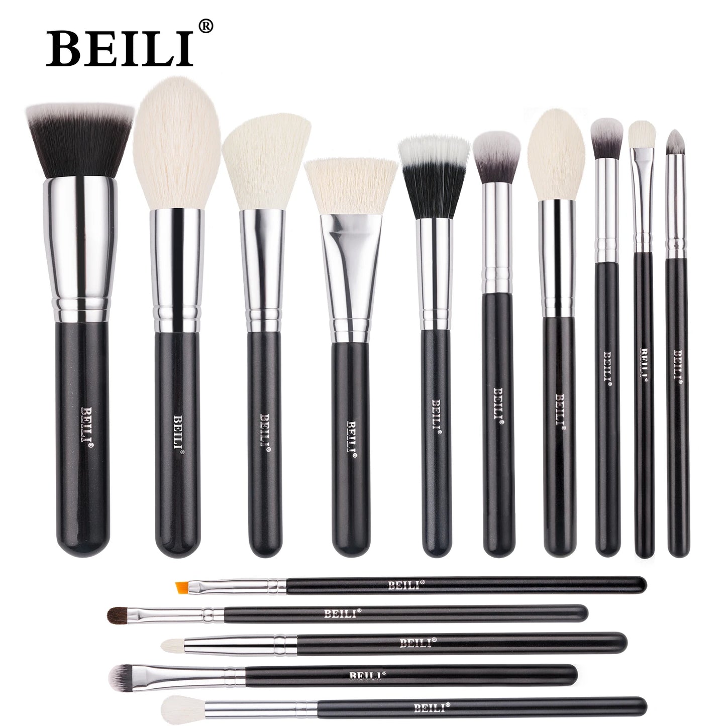 BEILI Professional Makeup Brush Set - 30 Piece Natural Hair Collection