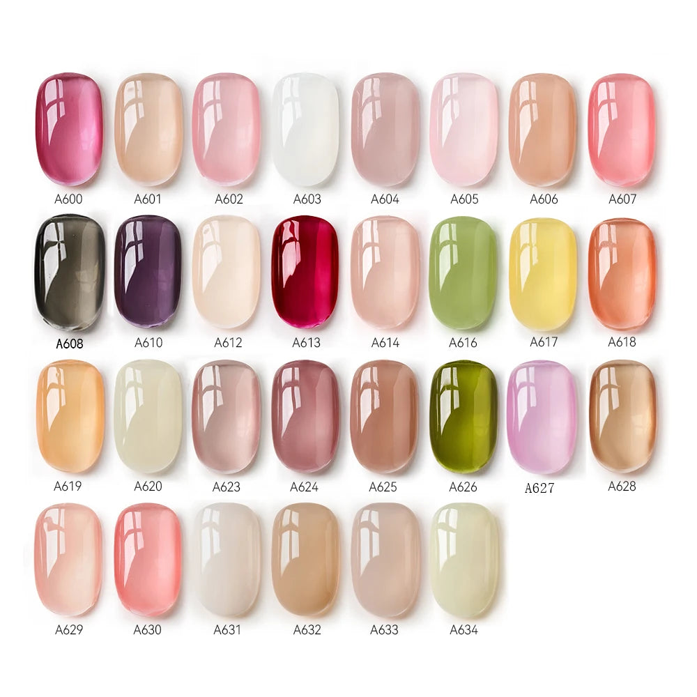 MAYCHAO Transparent Jelly Gel Nail Polish - 7.3ml Semi-Permanent Nude Collection
