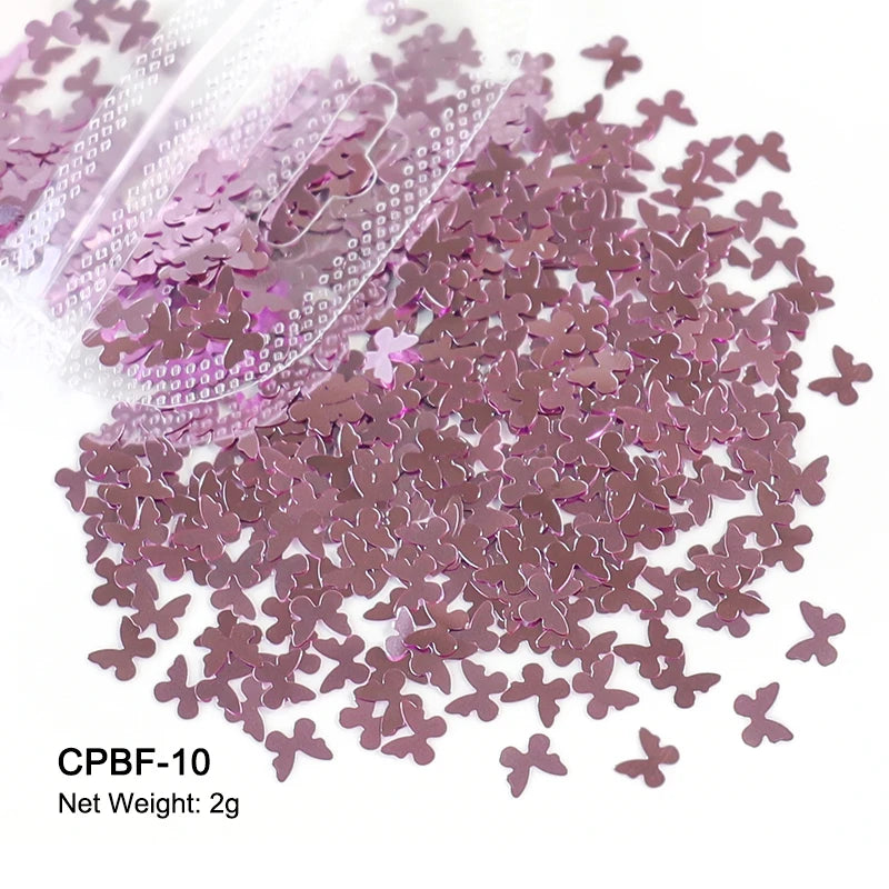 Holographic Nail Art Glitter - Laser Star & Butterfly Sequins (2g)