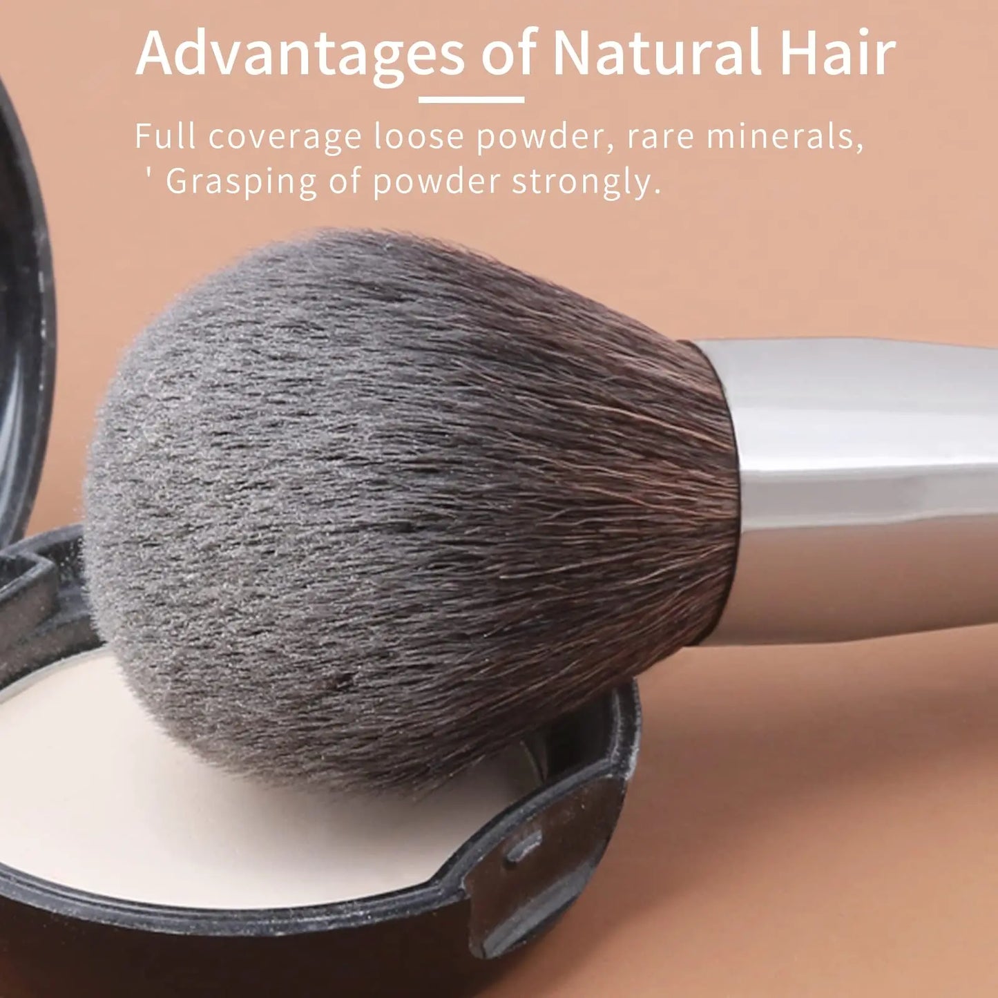 Professional 14-Piece Natural Goat Hair Makeup Brush Set with Premium Wooden Handles & Travel Case