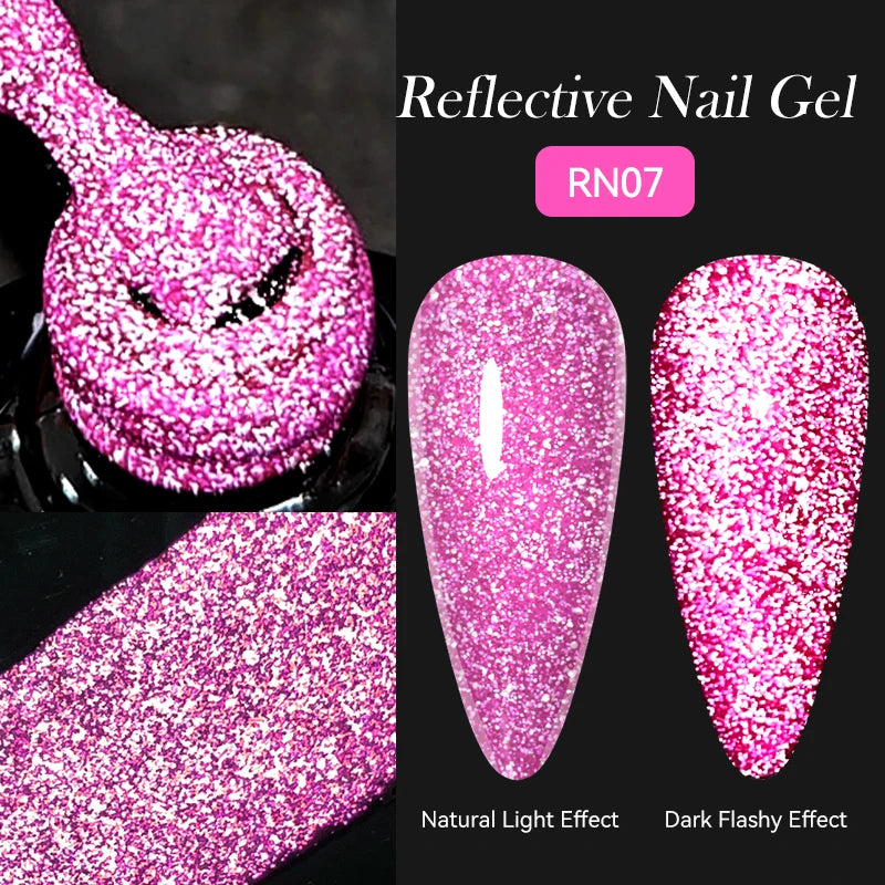LILYCUTE 5ML Reflective Glitter Liner Gel Polish Nail Art Champagne Sparkling Lines