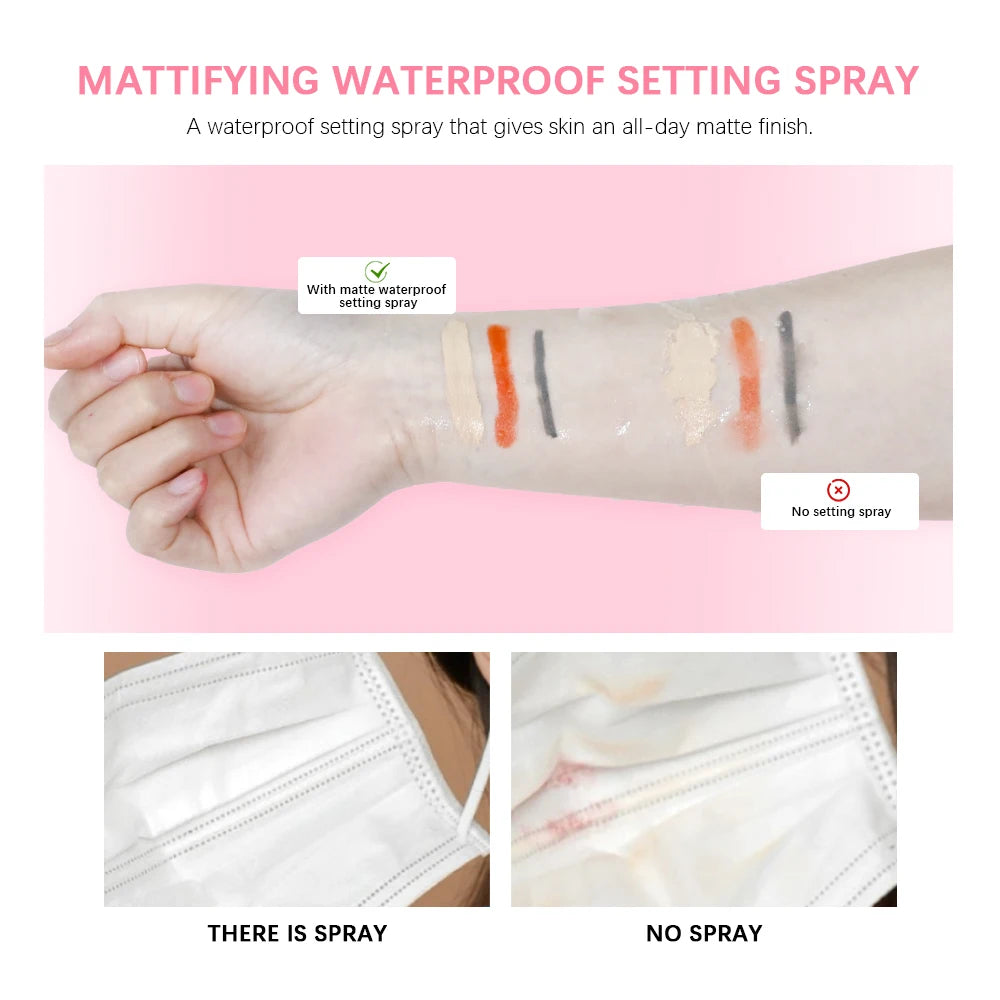 Mattifying Waterproof Setting Spray - Long-Lasting Makeup Fixer