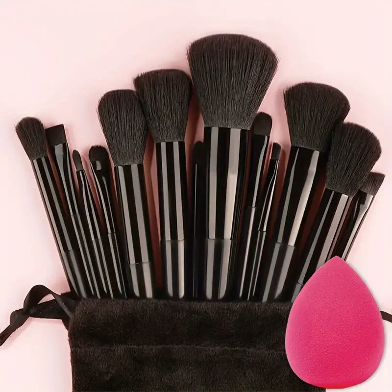 Professional 13-Piece Makeup Brush Set with Soft Synthetic Bristles