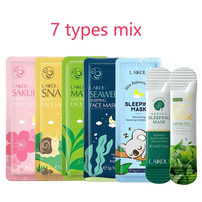 LAIKOU Moisturizing Sleeping Face Mask Set - 7 Piece Collection