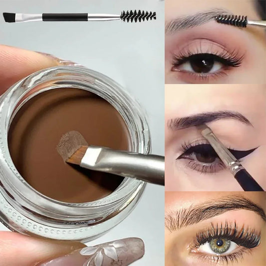Matte Brown Black Eyebrow Cream - 3D Natural Tint Waterproof Gel Wax