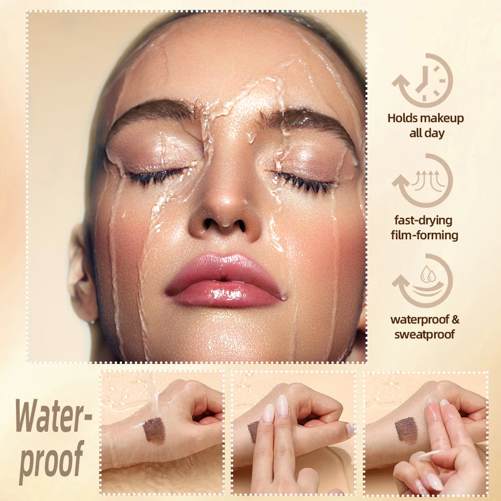 Professional 4-Color Waterproof Eyebrow Mascara with Precision Brush