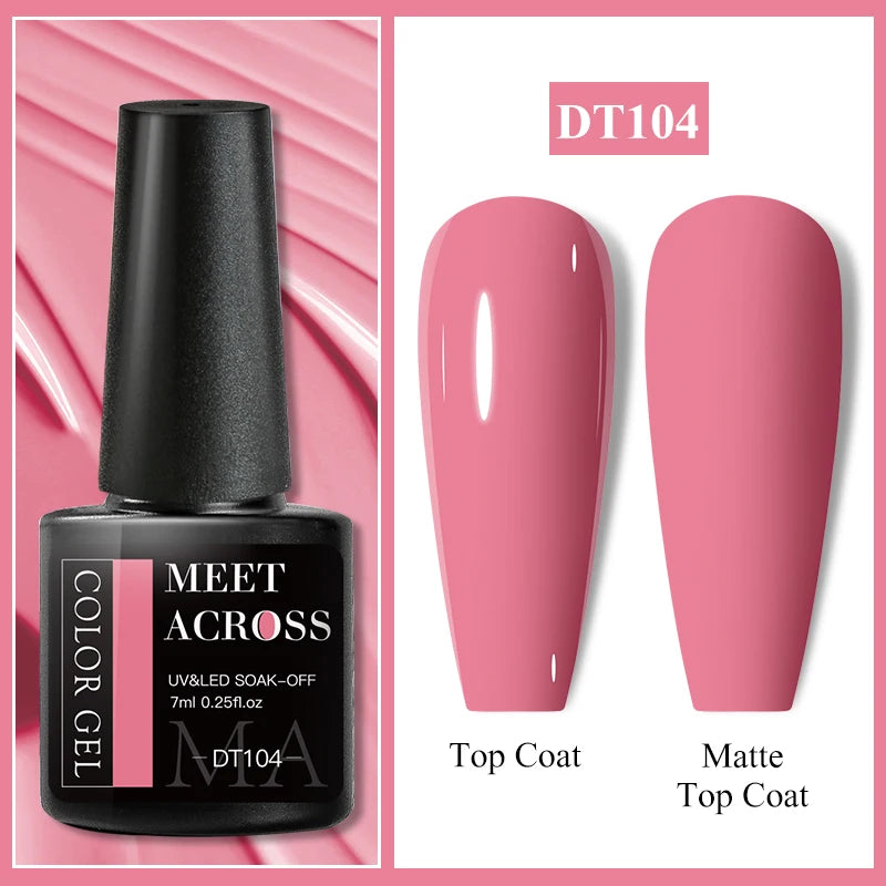 MEET ACROSS Wine Red Gel Nail Polish - 7ml Long-Lasting French Manicure