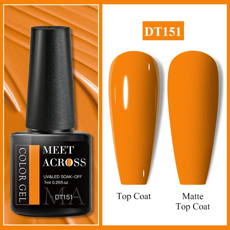 MEET ACROSS Wine Red Gel Nail Polish - 7ml Long-Lasting French Manicure