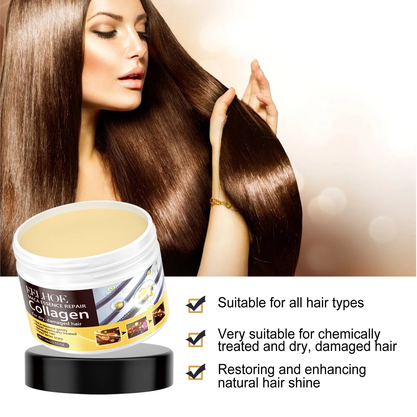 Collagen Hair Mask - Deep Conditioning Treatment for Dry & Frizzy Hair