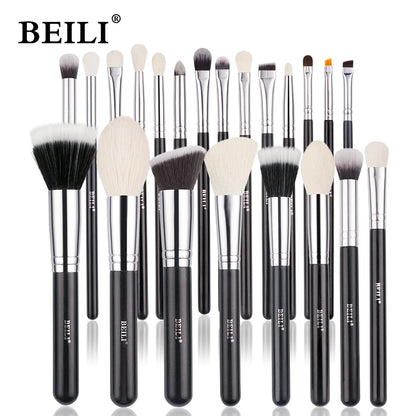 BEILI Professional Makeup Brush Set - 30 Piece Natural Hair Collection