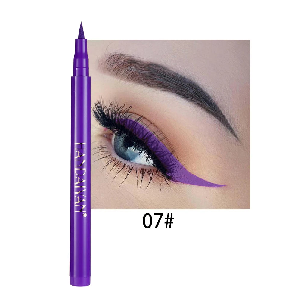 Waterproof Rainbow Matte Liquid Eyeliner - Colorful White Pink Pen