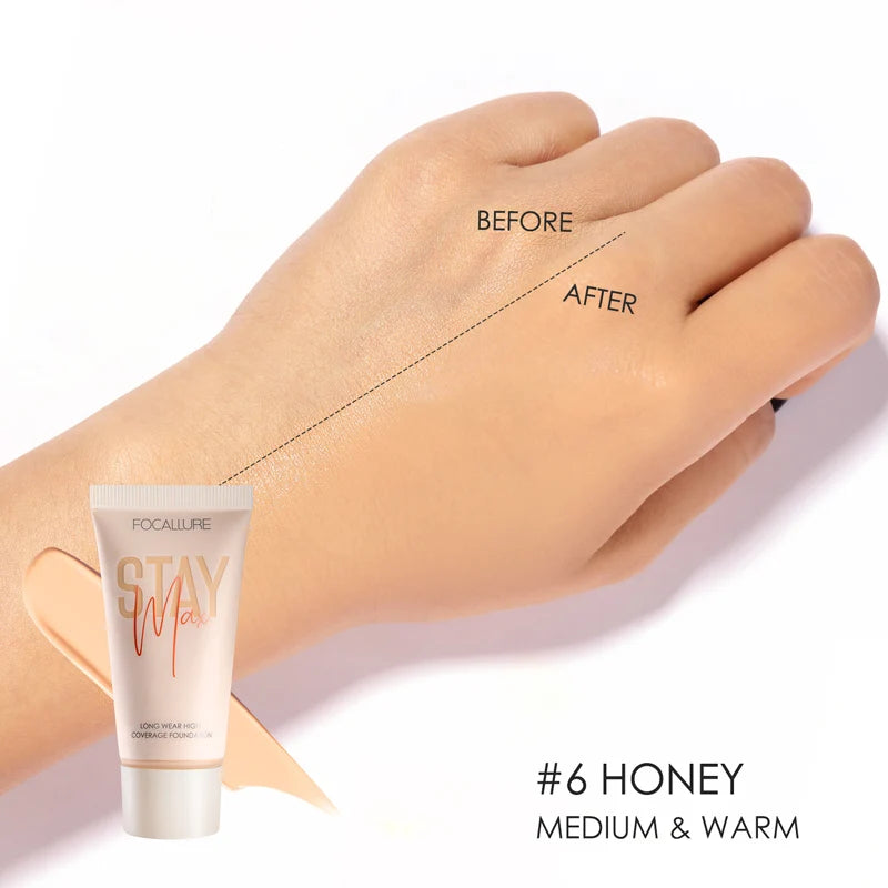 Waterproof Liquid Foundation Cream - Full Coverage Oil-Control Long-Lasting
