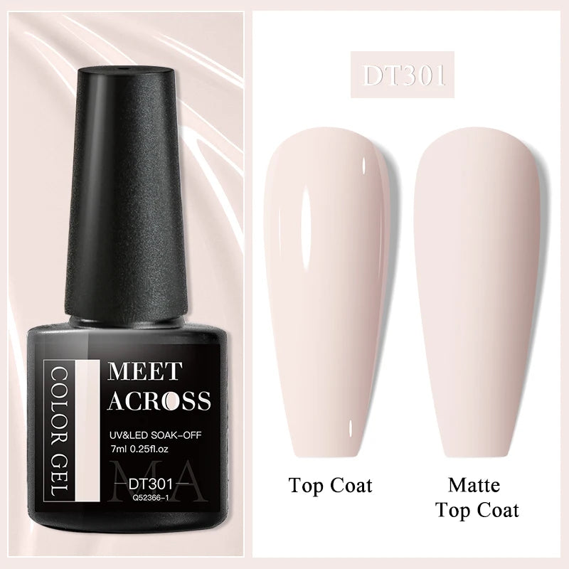 MEET ACROSS Wine Red Gel Nail Polish - 7ml Long-Lasting French Manicure