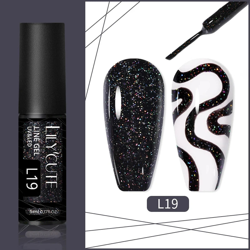 LILYCUTE Metallic Painting Liner Gel Nail Polish - 5ml