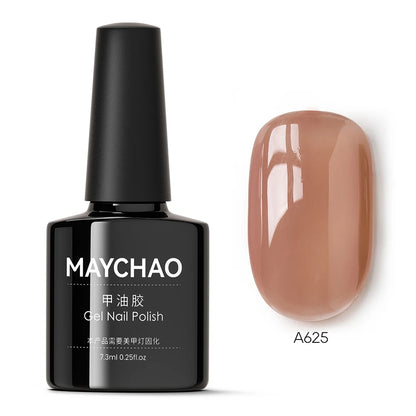 MAYCHAO Transparent Jelly Gel Nail Polish - 7.3ml Semi-Permanent Nude Collection