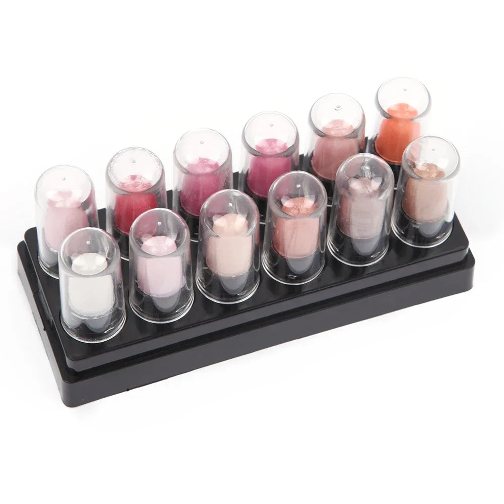 Eyeshadow Pencil Set - 12 Colors Waterproof Glitter Shimmer Matte Stick