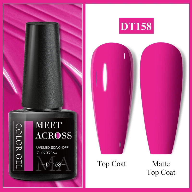 MEET ACROSS Wine Red Gel Nail Polish - 7ml Long-Lasting French Manicure