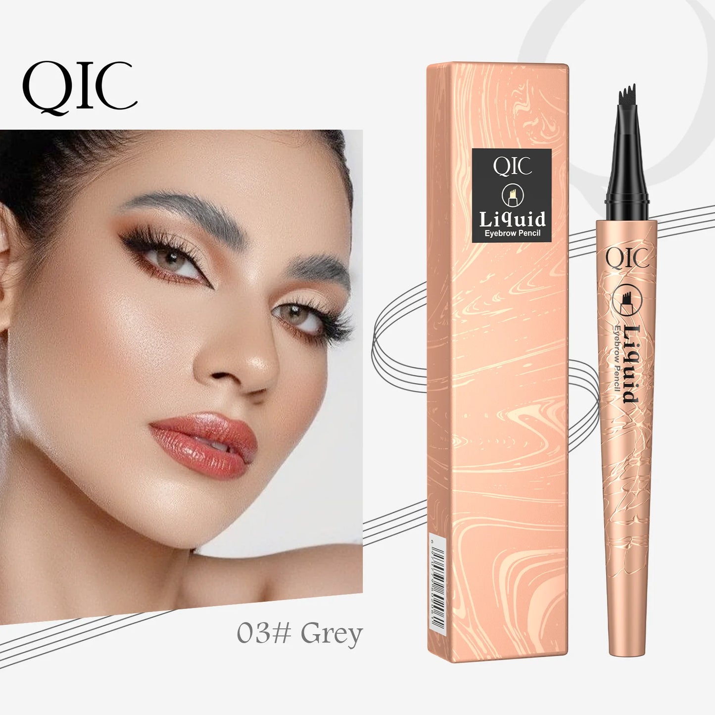 Liquid Eyebrow Pencil - Waterproof 4 Tip Microblade Pen Long-Lasting